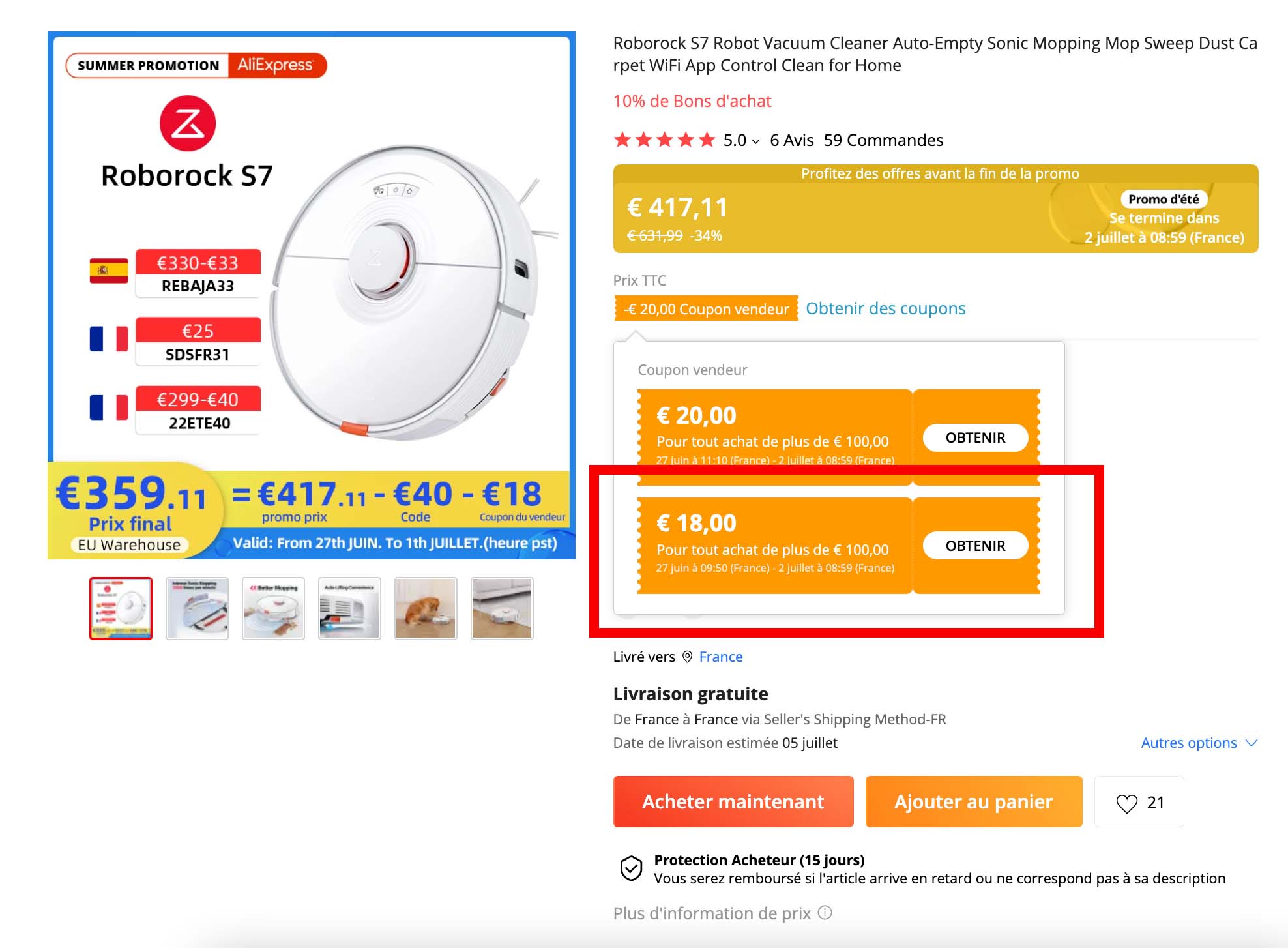 AliExpress coupon Roborock