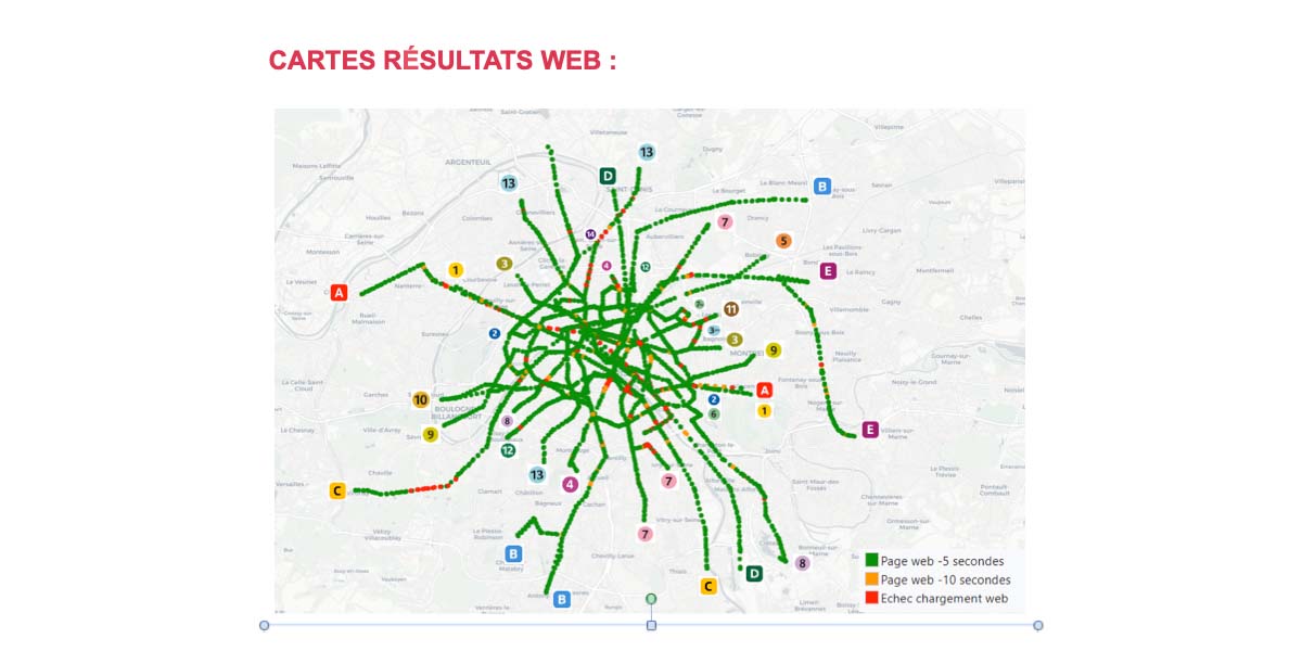 Carte des résultats web d'Orange