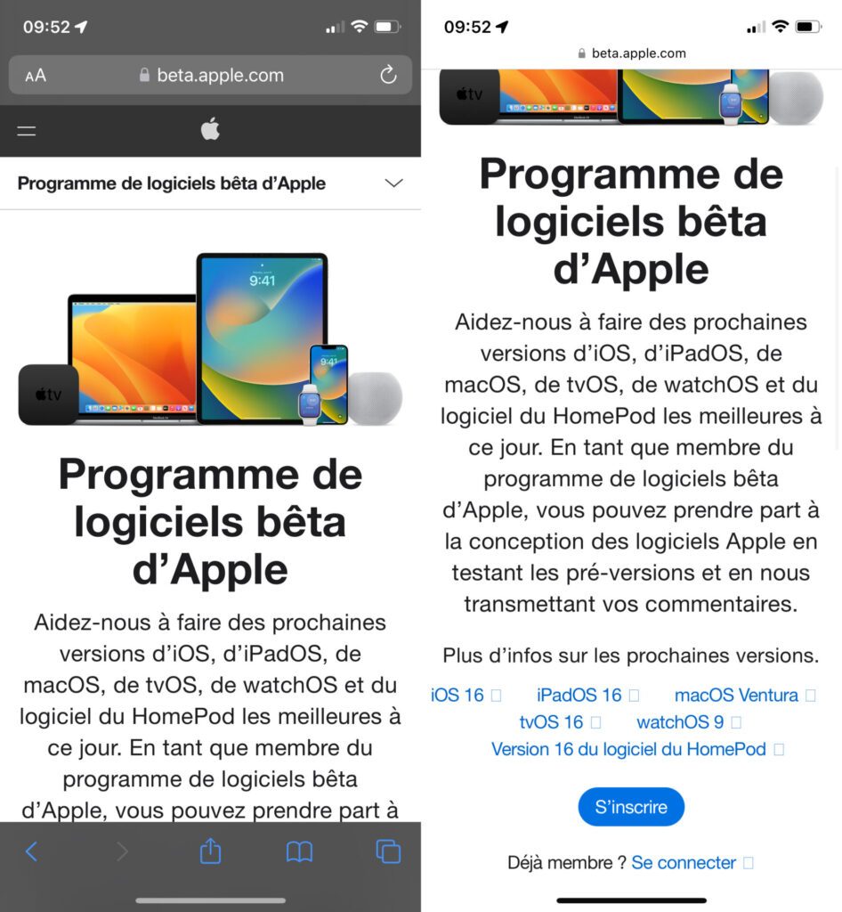 iOS 16 Beta publique