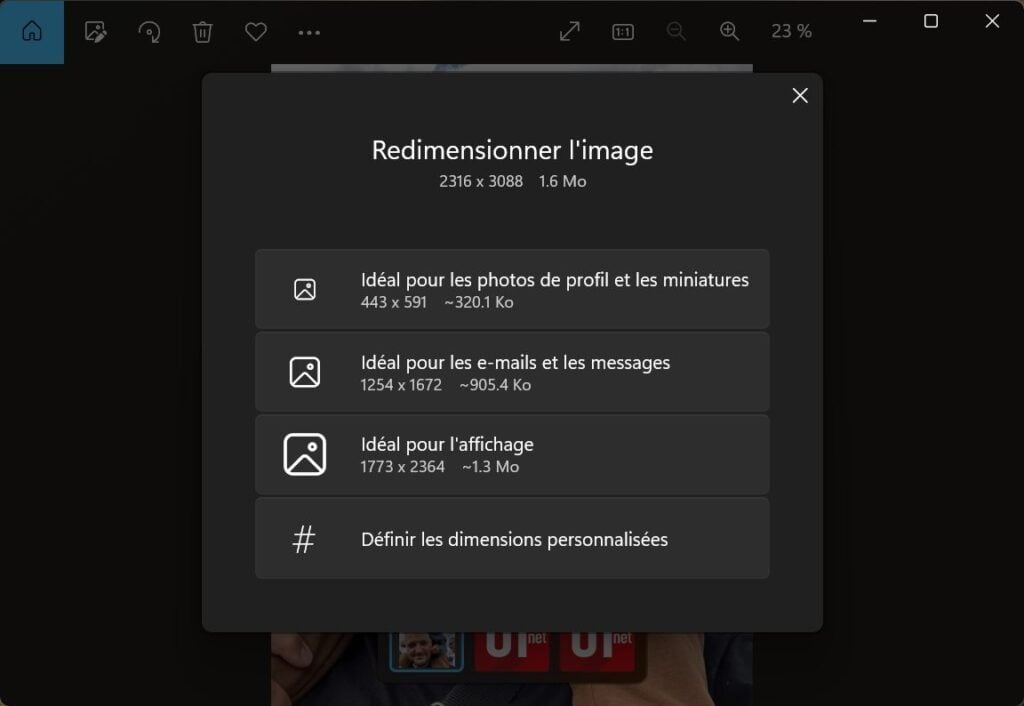 réduire le poids d'une photo