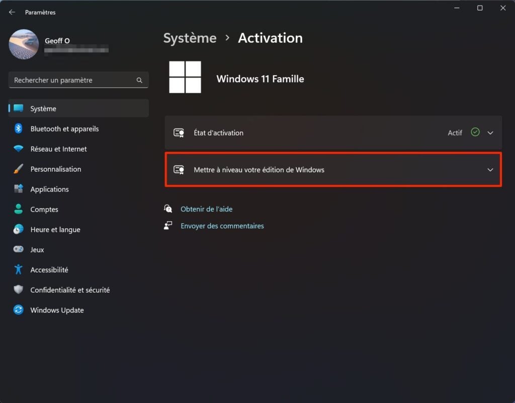 Mise à niveau Windows 11 Pro