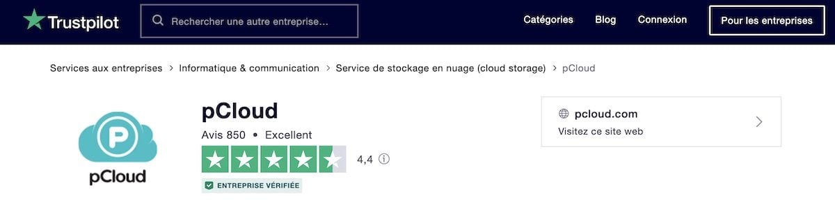 Avis-pCloud-Trustpilot