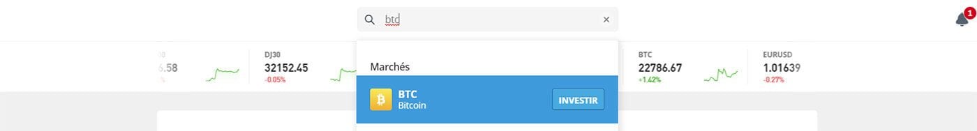 Recherche crypto-monnaie acheter eToro