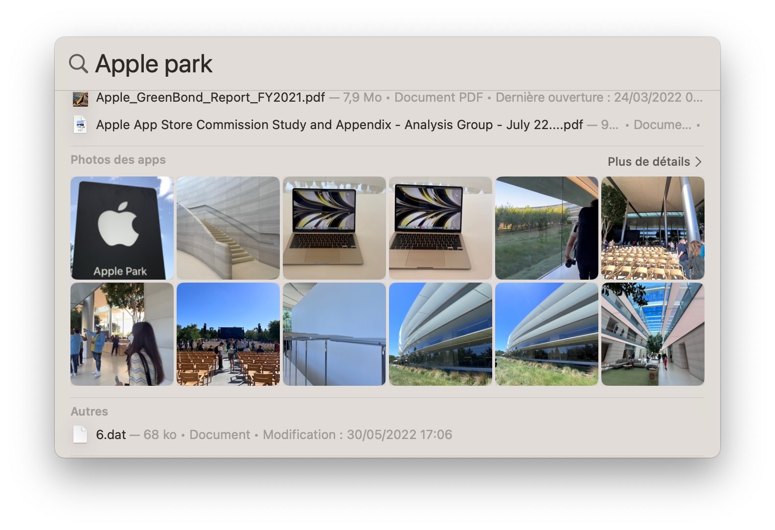 Spotlight, dans macOS Ventura, bénéficie d'une nouvelle interface plus claire et détaillée.