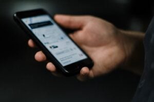 Un client commande une course Uber