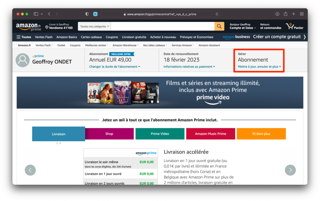Résilier Amazon Prime