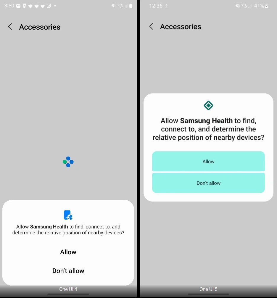 autorisations samsung one ui 5