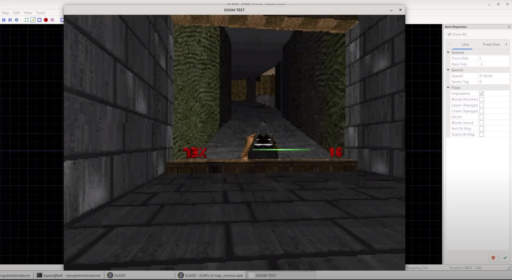 Capture d'écran de Doom tournant dans Doom