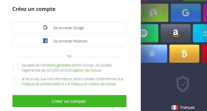 inscription sur etoro