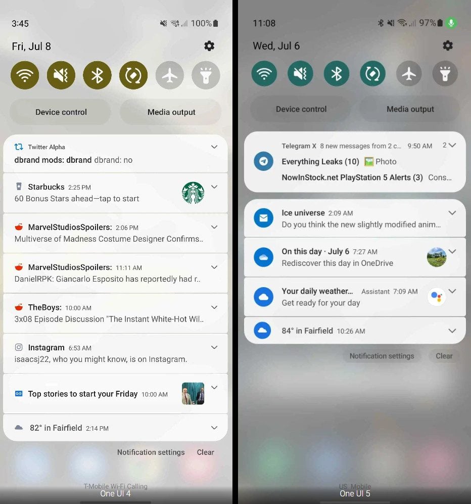 notifications samsung one ui 5