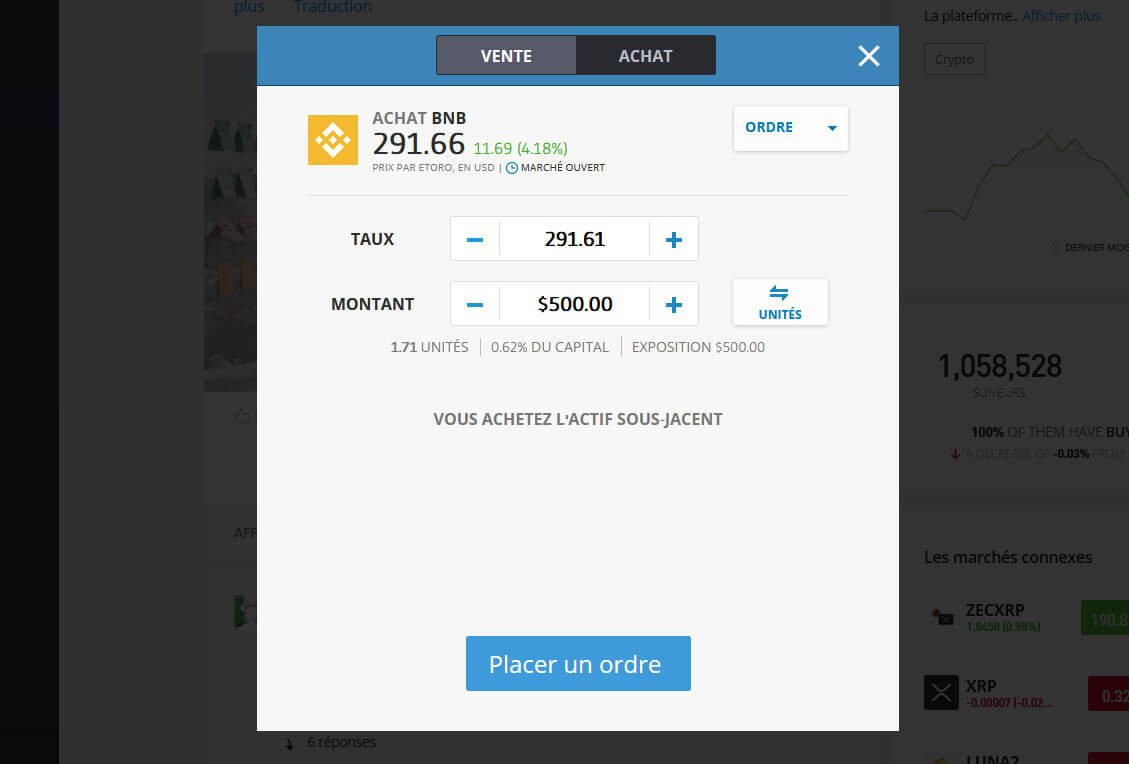 Acheter BNB Binance Coin eToro