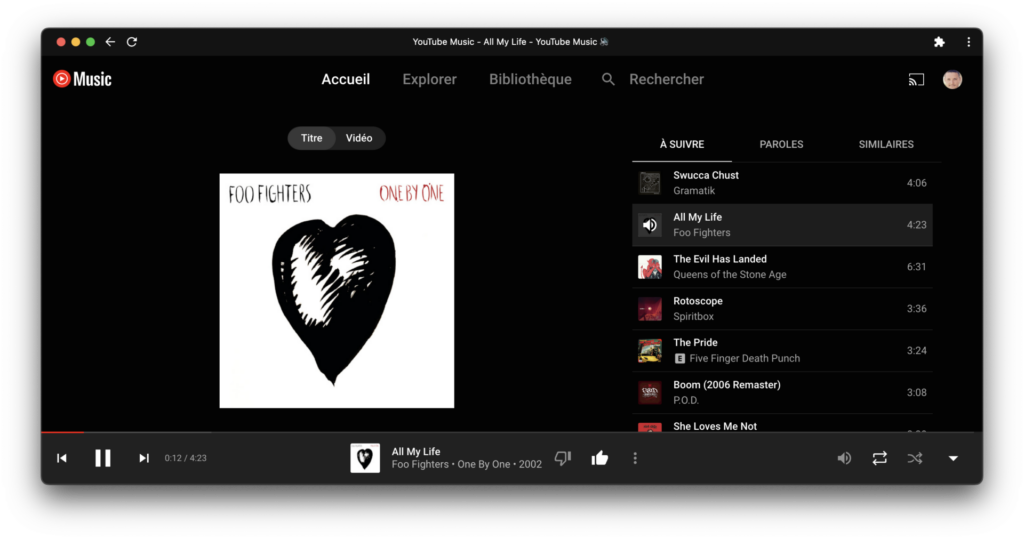 YouTube Music Chrome