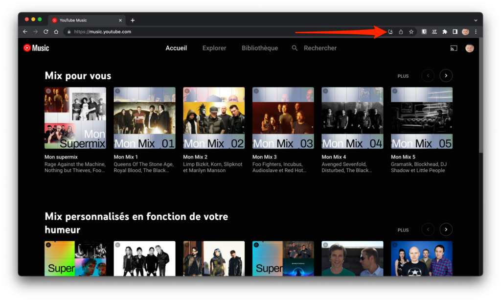 YouTube Music Chrome