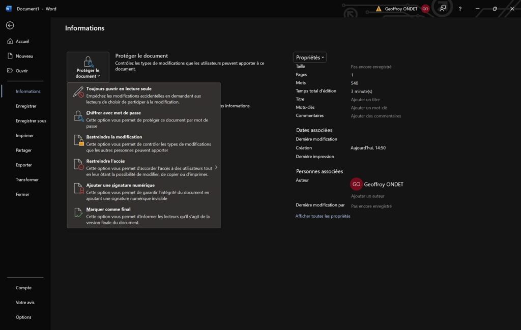 Comment protéger un document Word sur Windows