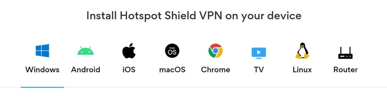 Compatibilités Hotspot Shield