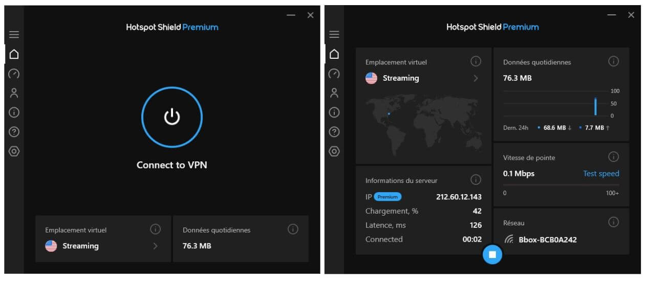 Interface Windows Hotspot Shield