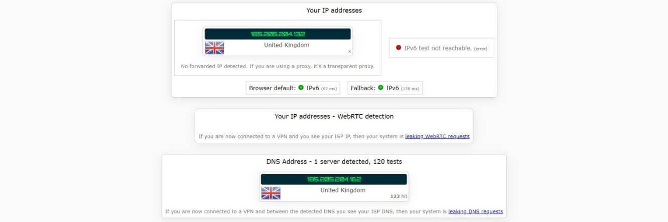 Test d'adresse IP avec Hotspot Shield au Royaume-Uni