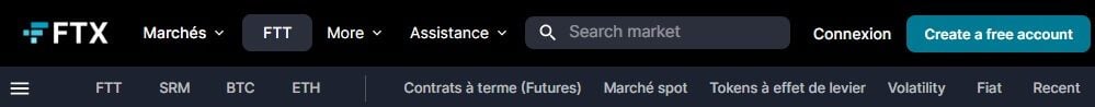 plateforme web de FTX