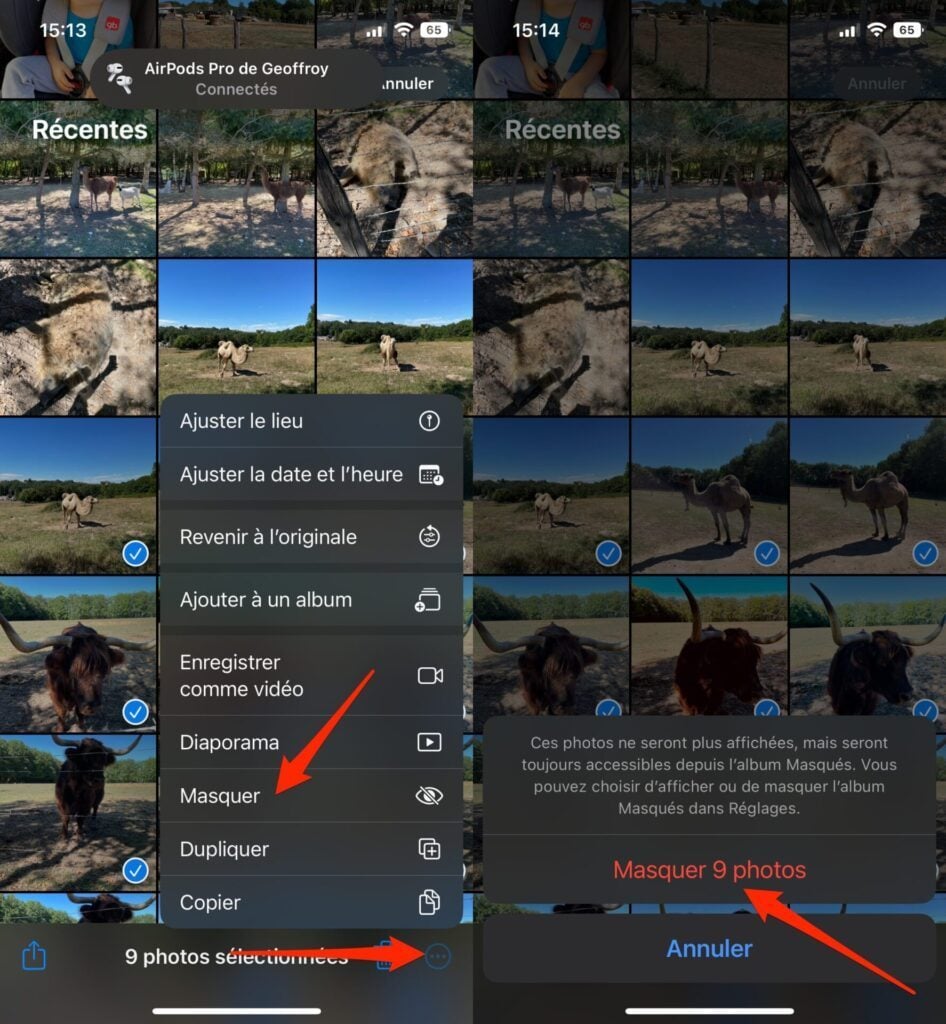 Comment cacher des photos sur un iPhone