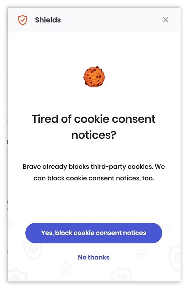 Brave bloqueur bannière cookies