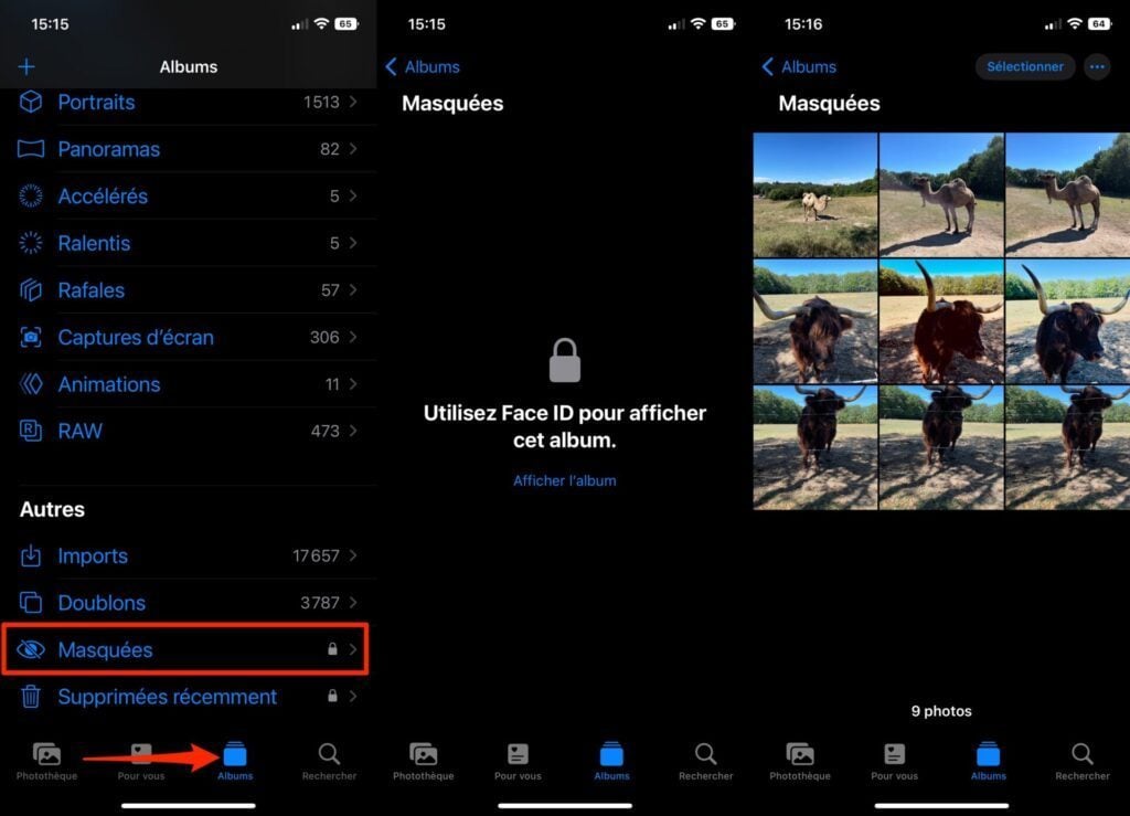 Comment cacher des photos sur un iPhone