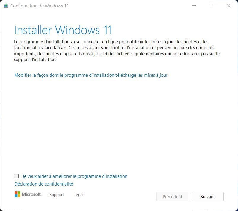 Windows 11 installer la mise à jour 22H2 sur un PC non compatible 