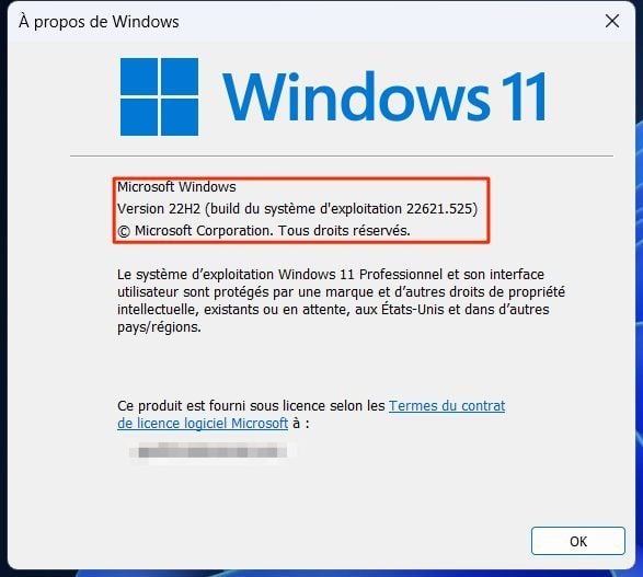 Windows 11 installer la mise à jour 22H2 sur un PC non compatible 
