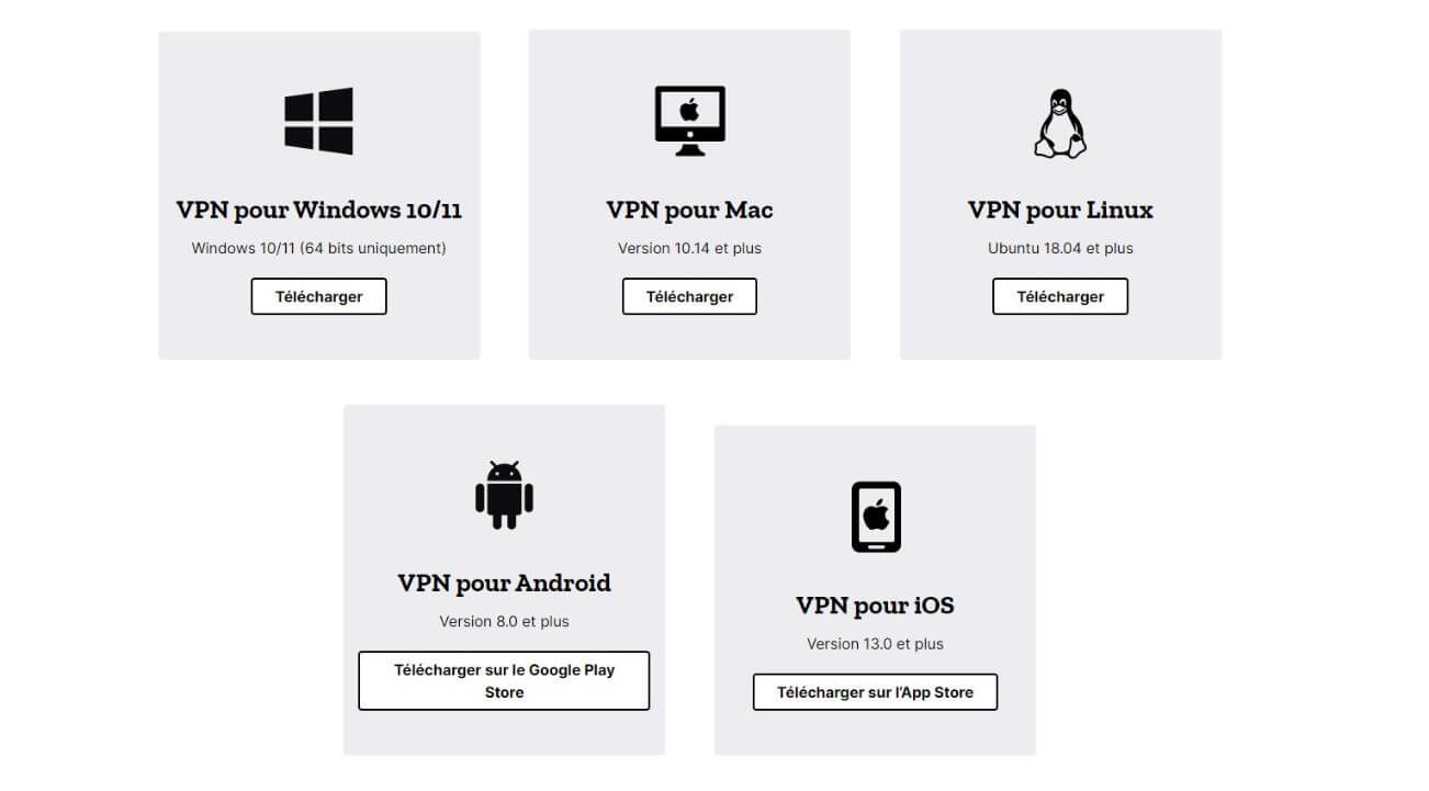 Compatibilités Mozilla VPN