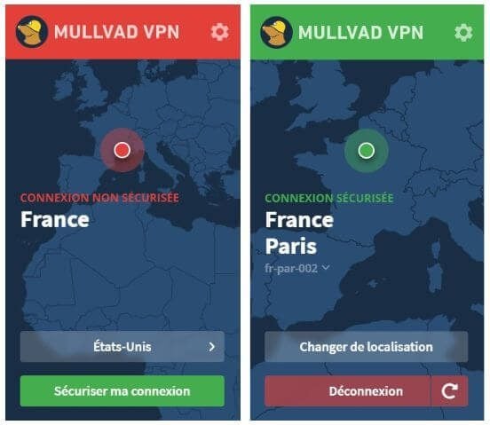 Interface Mullvad VPN