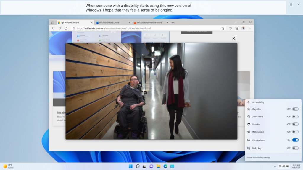 Windows 11 22H2 sous-titres en direct