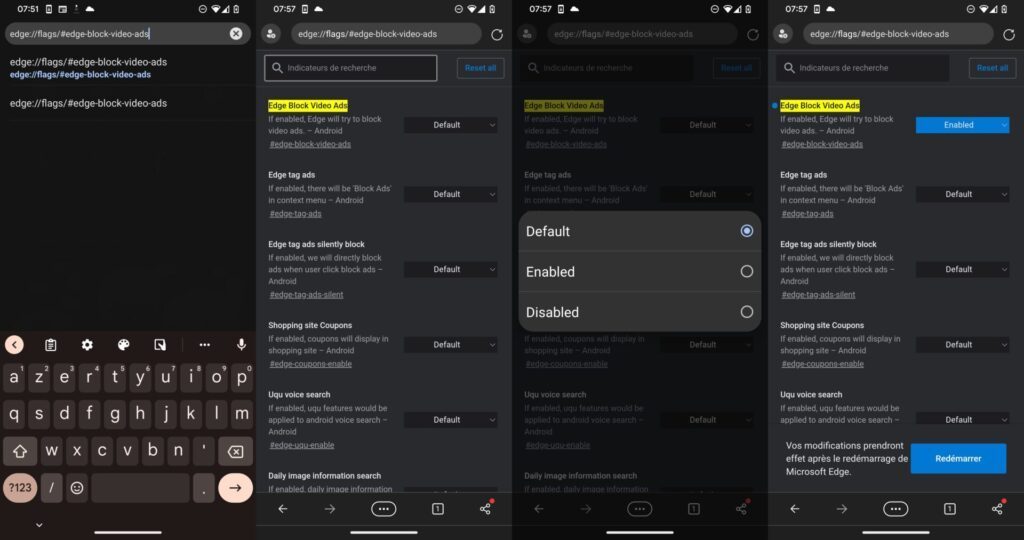 Microsoft Edge Android bloque les publicités dans les vidéos