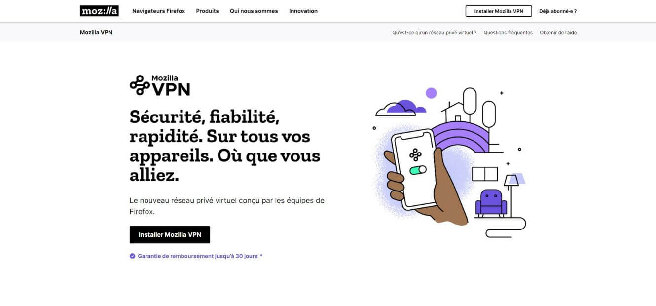 Page officielle Mozilla VPN
