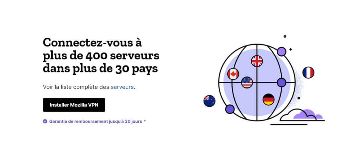 Serveurs Mozilla VPN