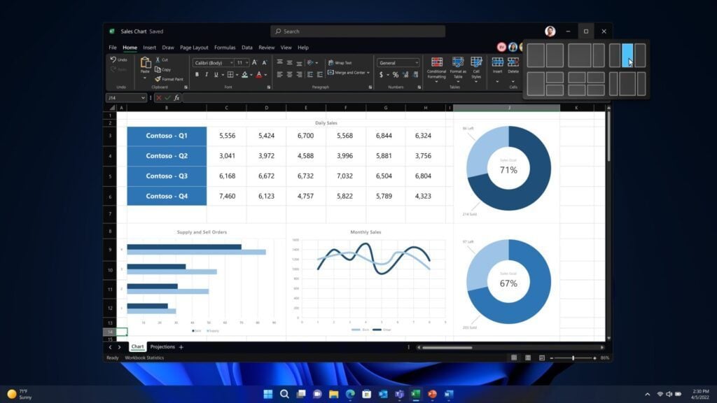 Windows 11 22H2 Ancrage des fenêtres