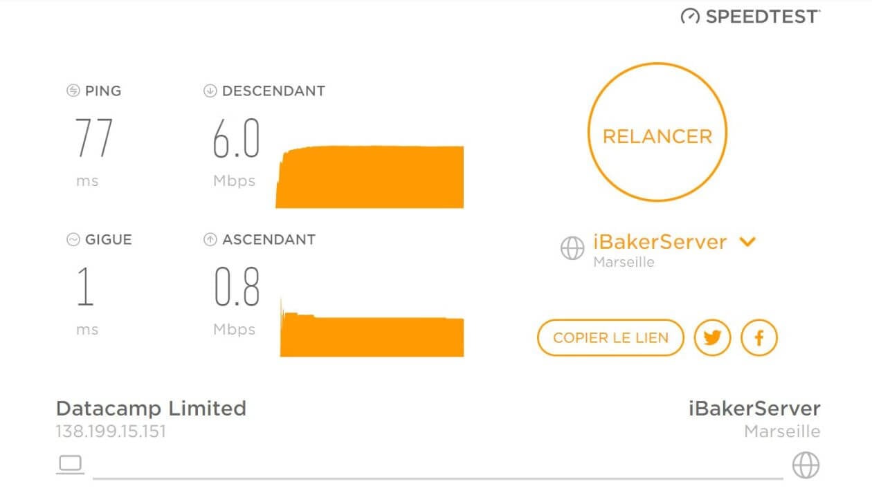 Test de connexion avec Mozilla VPN en France 