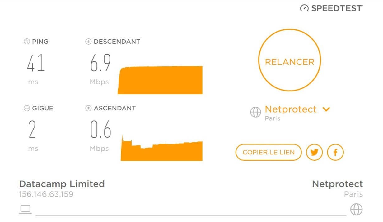 Test de connexion avec PIA à Paris