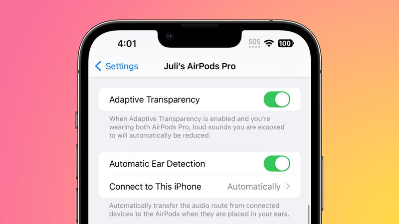 Transparence adaptative AirPods Pro 1