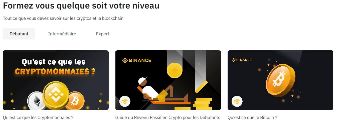 apprentissage avec Binance