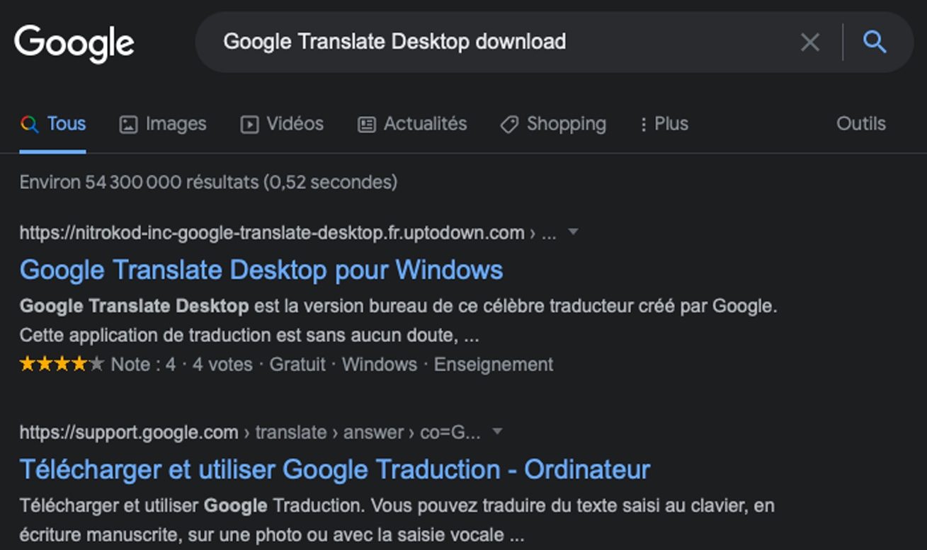 google recherches nitrokod