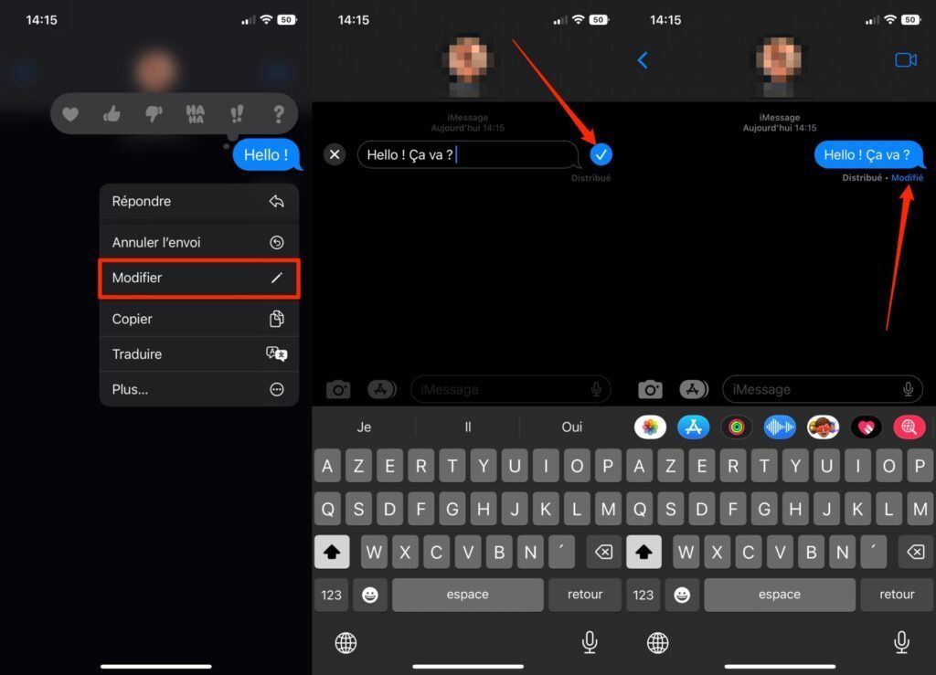 iOS 16 éditer un message