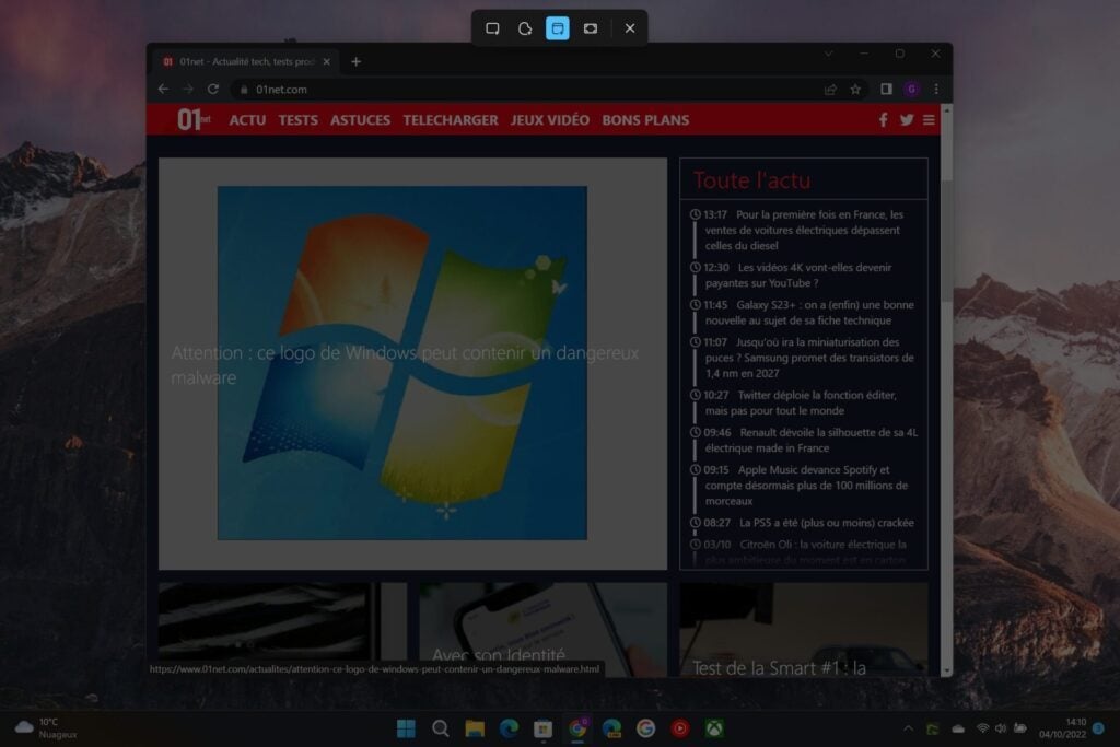 Windows 11 capture d'écran