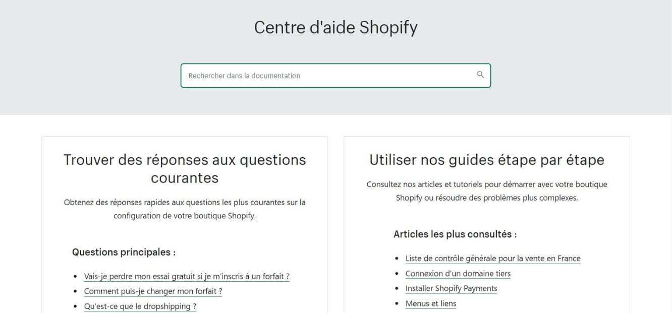 Aide Shopify