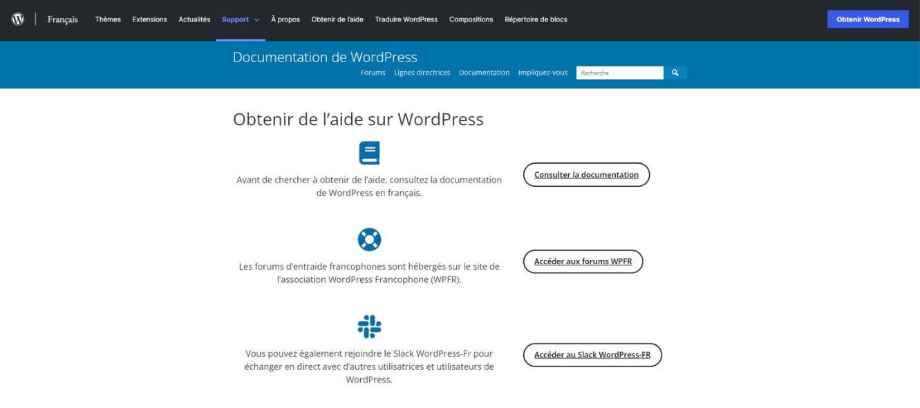 Aide WordPress