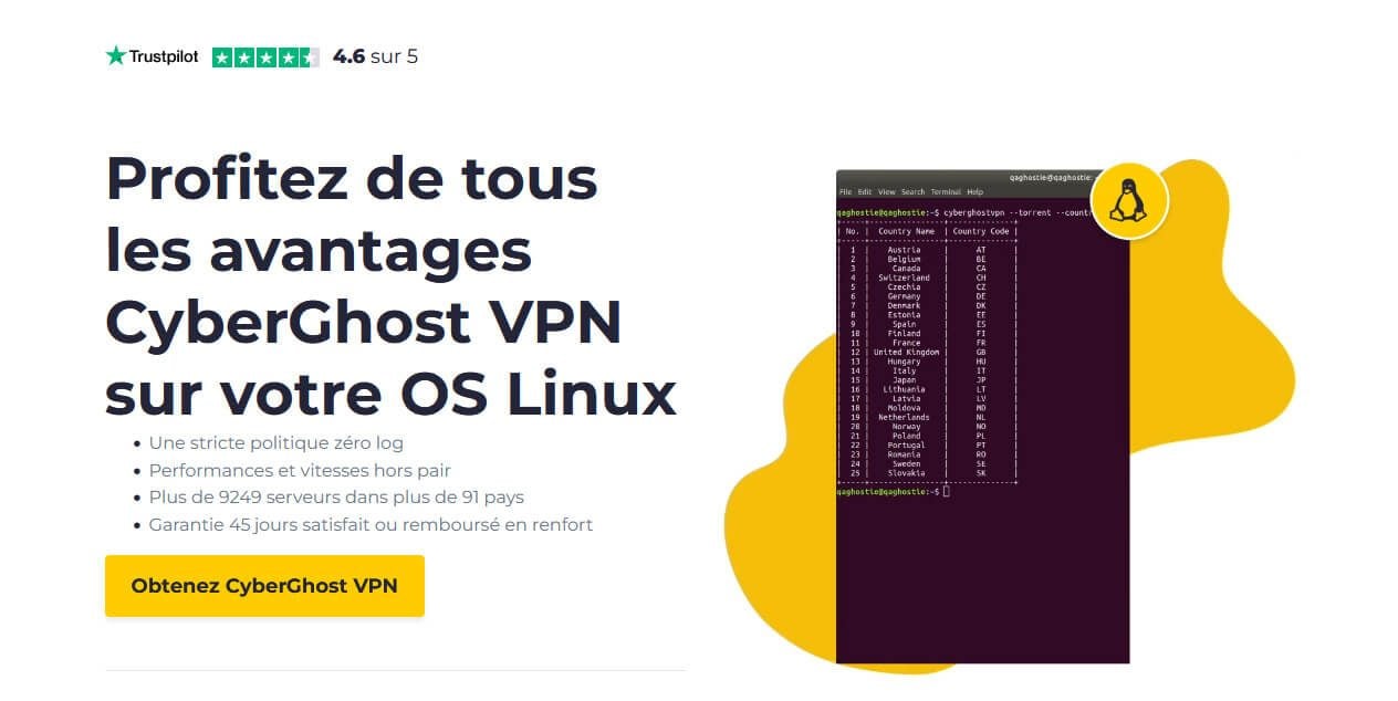 CyberGhost VPN Linux