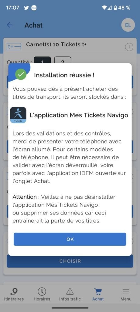 L'application IDF Mobilités s'accompagne d'une autre appli pour "présenter" vos tickets.