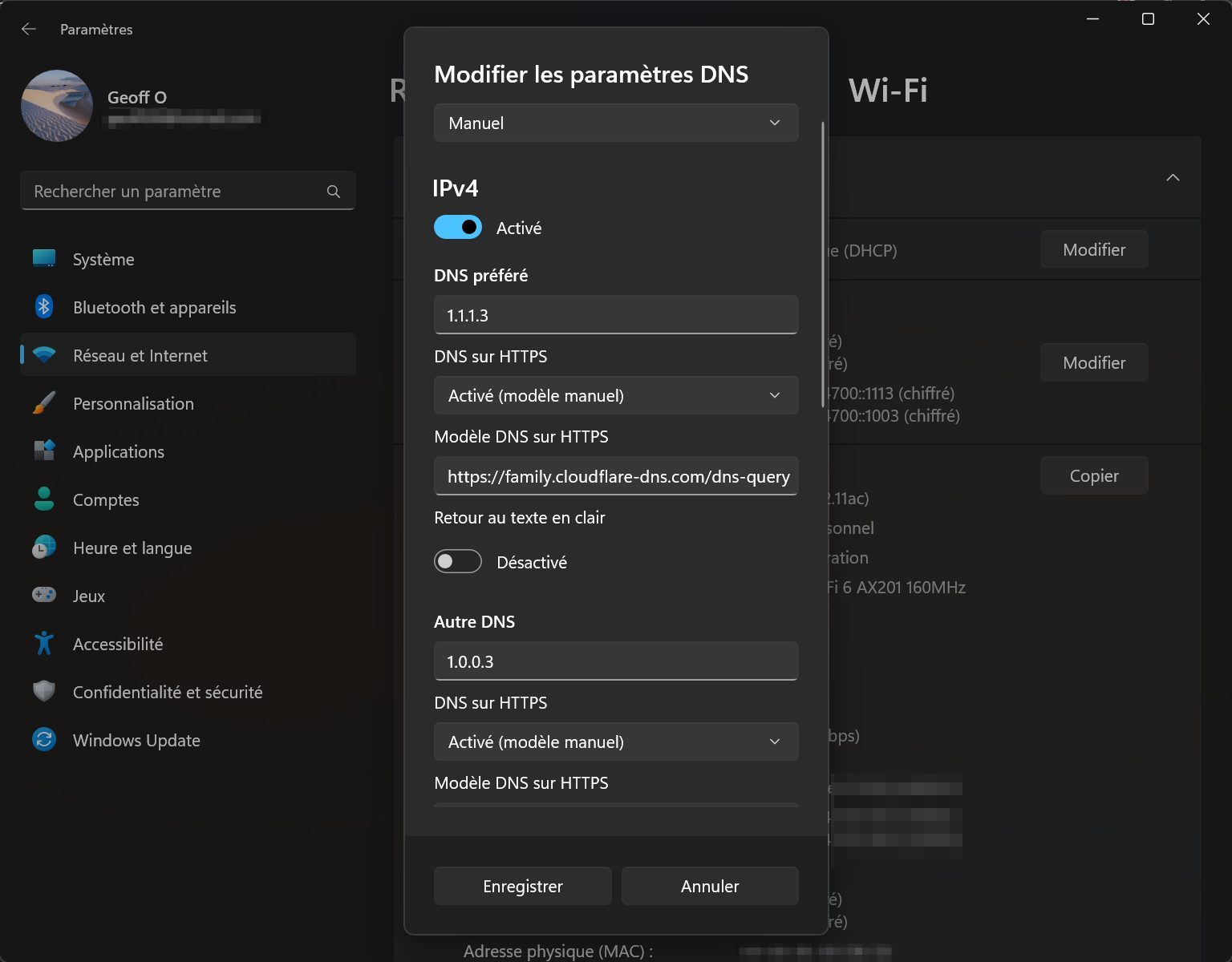 Modifier les DNS sur Windows