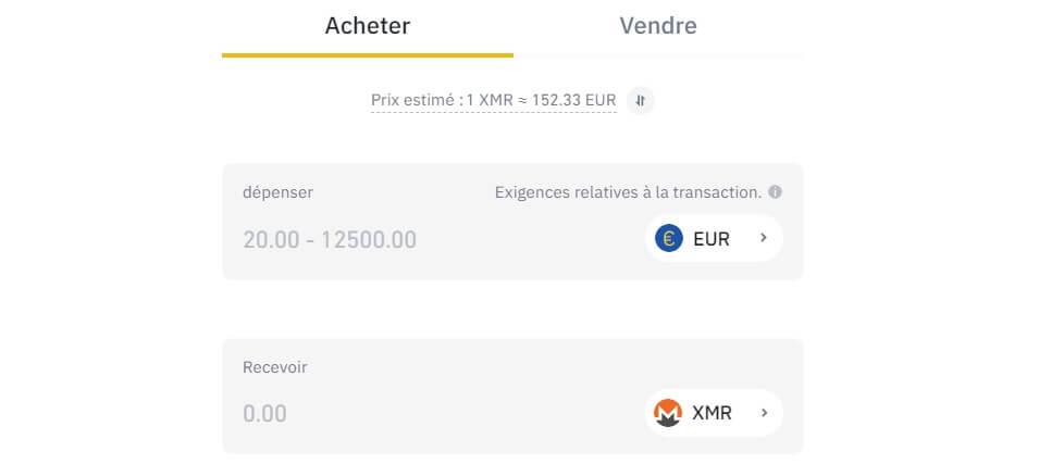 acheter du monero sur binance