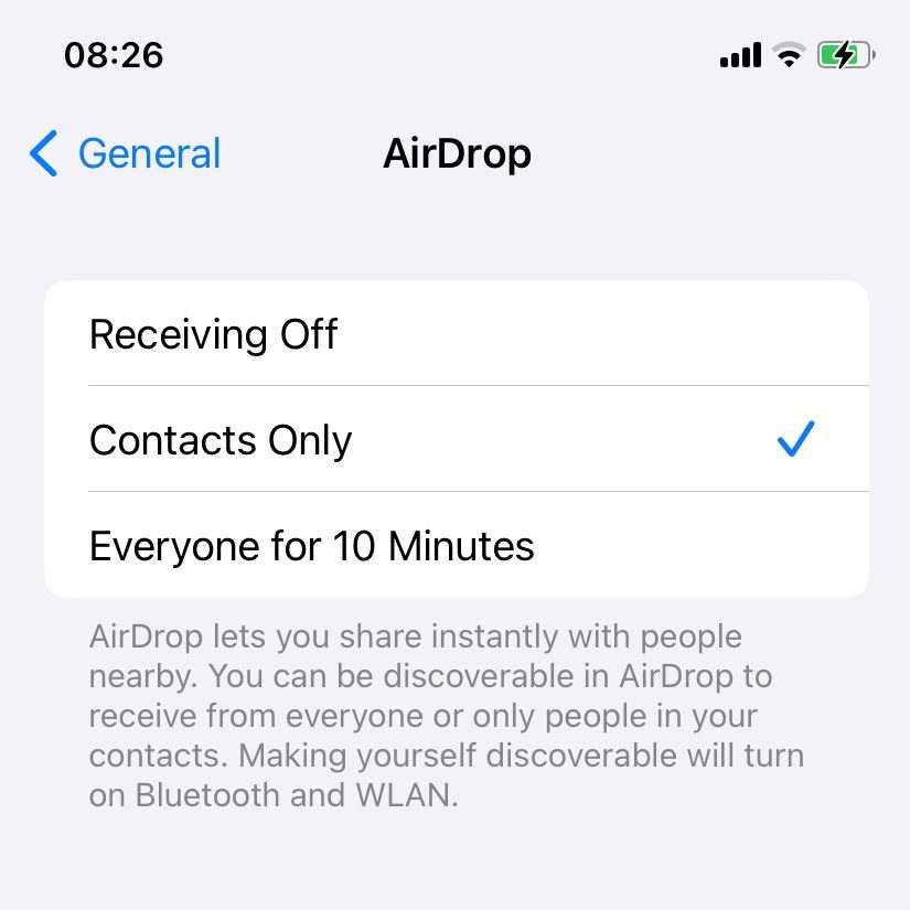 AirDrop 10 minutes