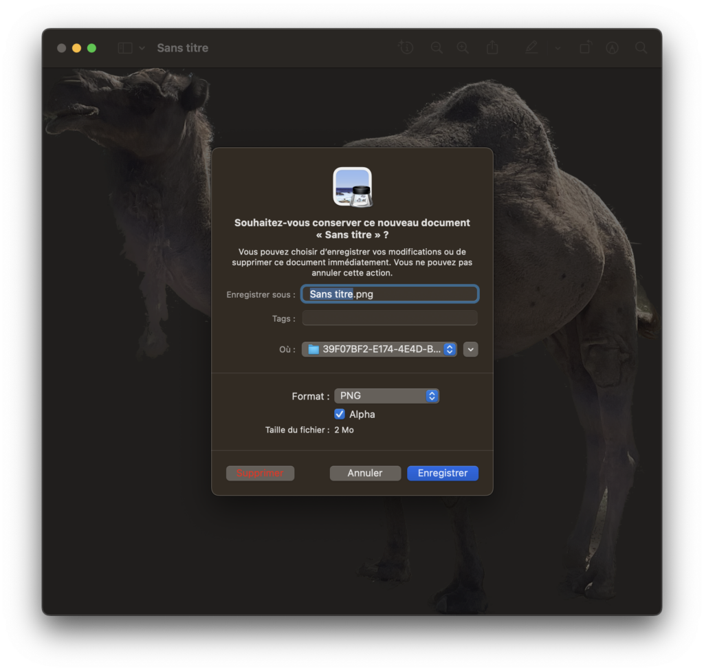 Détourer une image macOS