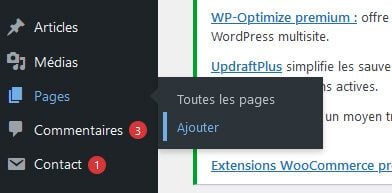 Ajouter page WordPress